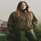 Faux Suede Bomber Jacket image number null