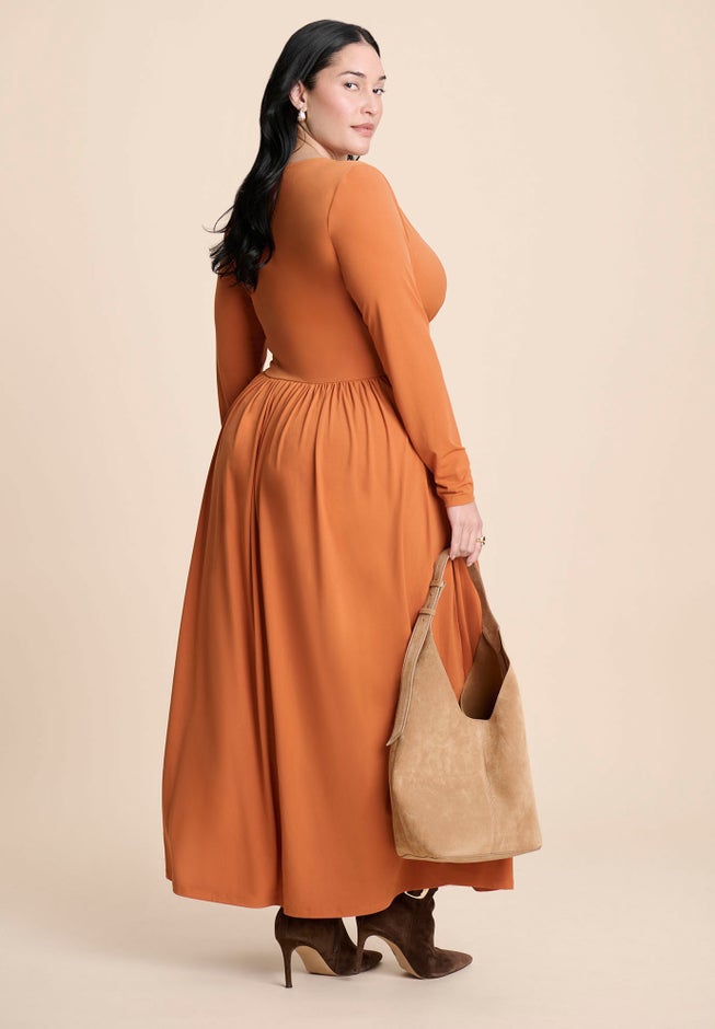 Plunge Neck Knit Dress image number 2