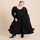 Plunge Neck Knit Dress image number 1