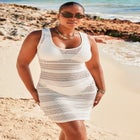 Scallop Crochet Cover Up Dress image number 0