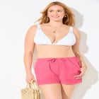 Cotton Tie-Front Cover Up Shorts image number 3