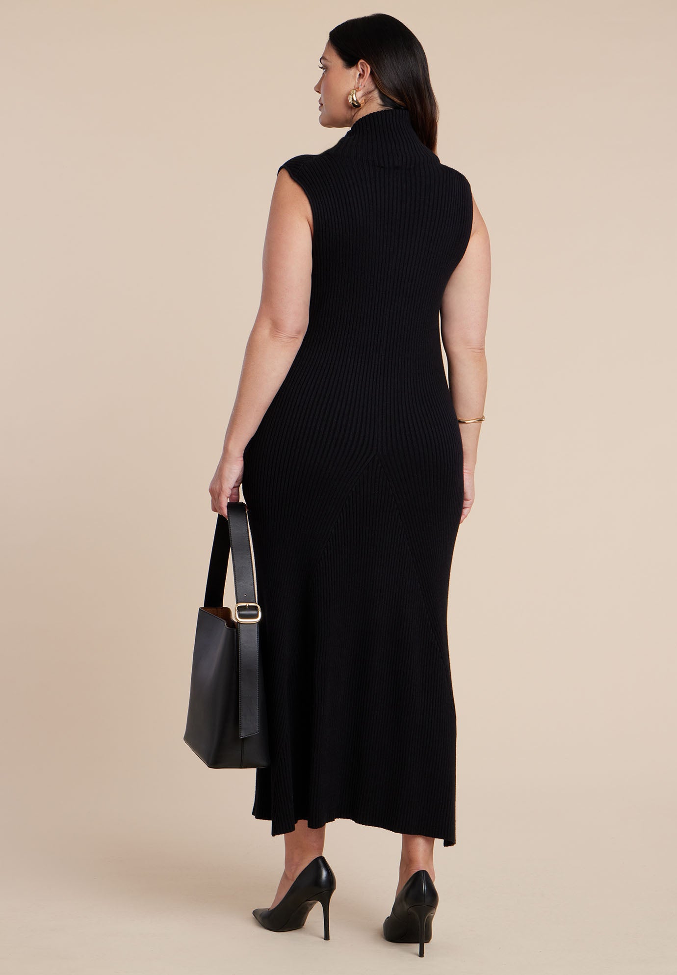 Tall Neck Sweater Dress image number 3