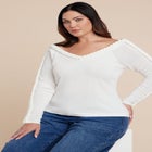 Extended Cable Detail Sweater image number null