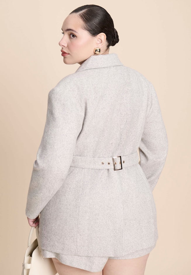 Nipped Waist Wool Blend Blazer With Back Adjuster  image number 3
