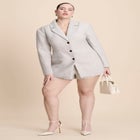 Nipped Waist Wool Blend Blazer With Back Adjuster  image number null