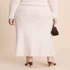 Ribbed Sweater Trumpet Maxi Skirt image number null