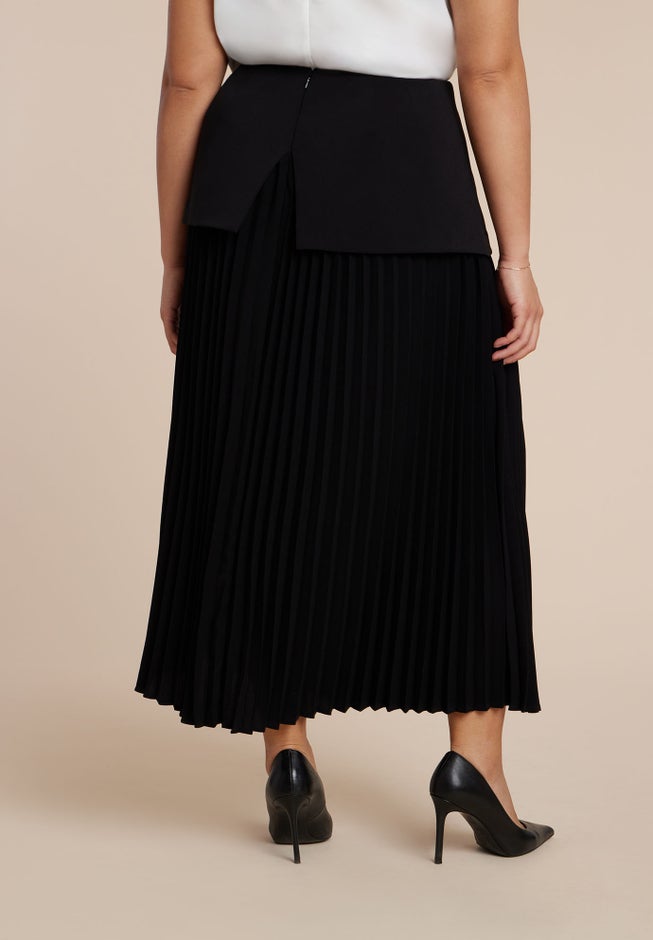 Mixed Media Pleated Skirt image number 2