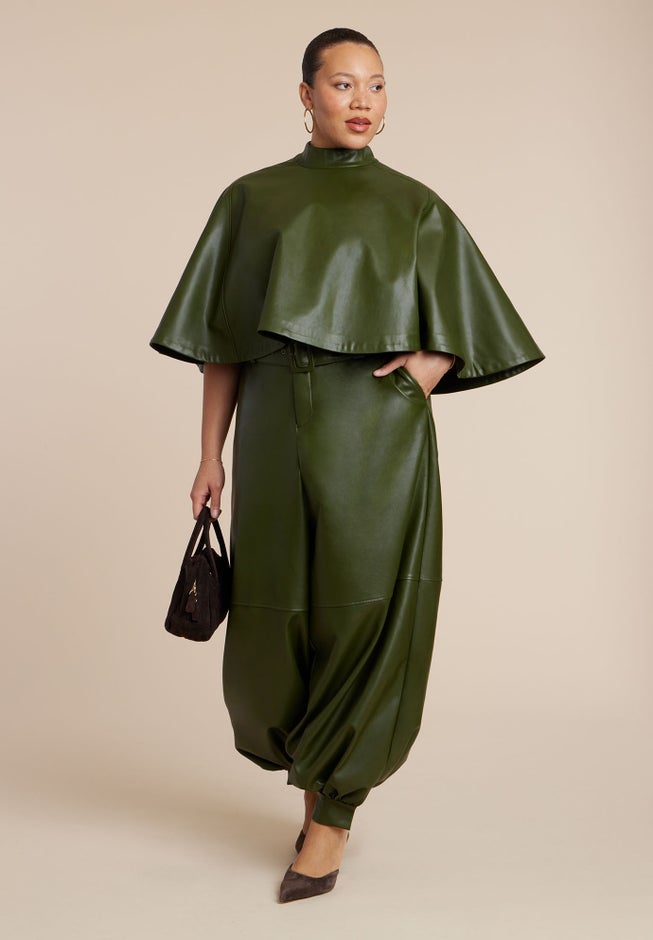 Faux Leather Cape Top image number 3
