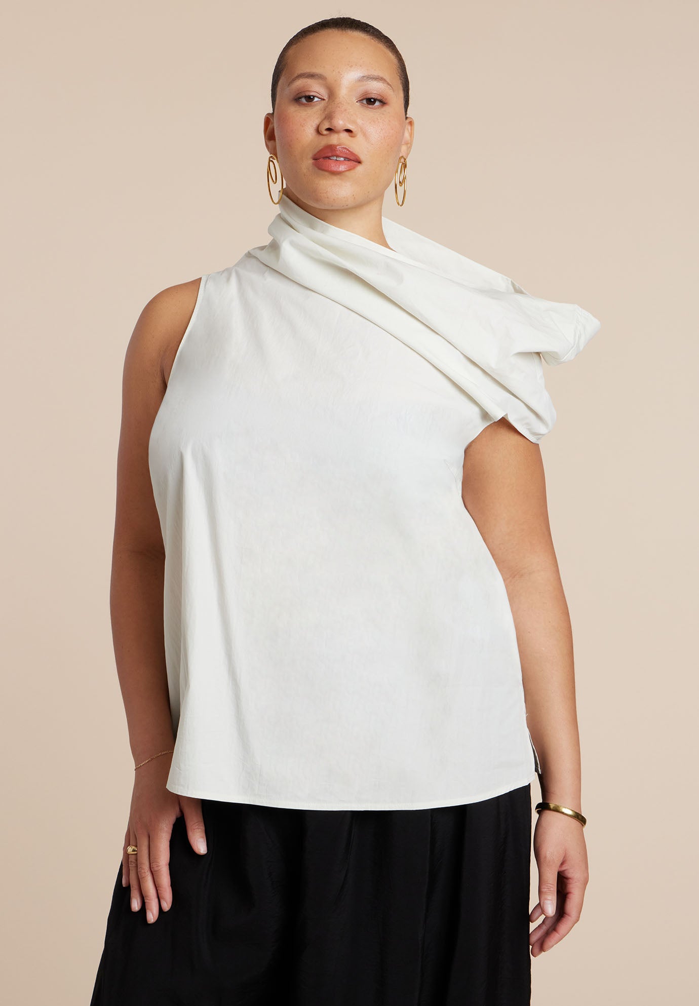 Draped Neck Sleeveless Top image number 0