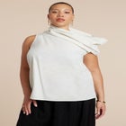 Draped Neck Sleeveless Top image number null
