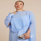 Flowy Sheer Cape Dress image number 2