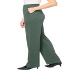 Stretch Ponte Knit Pull-On Wide-Leg Pants image number null