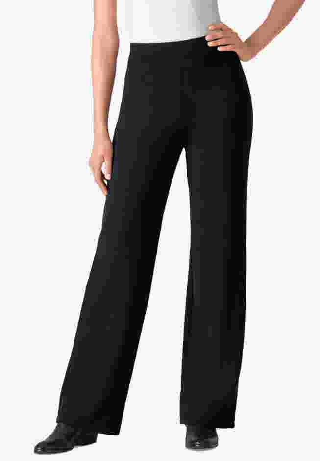 Wide-Leg Ponte Knit Pant image number 0
