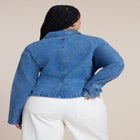 Lace Up Denim Jacket image number null