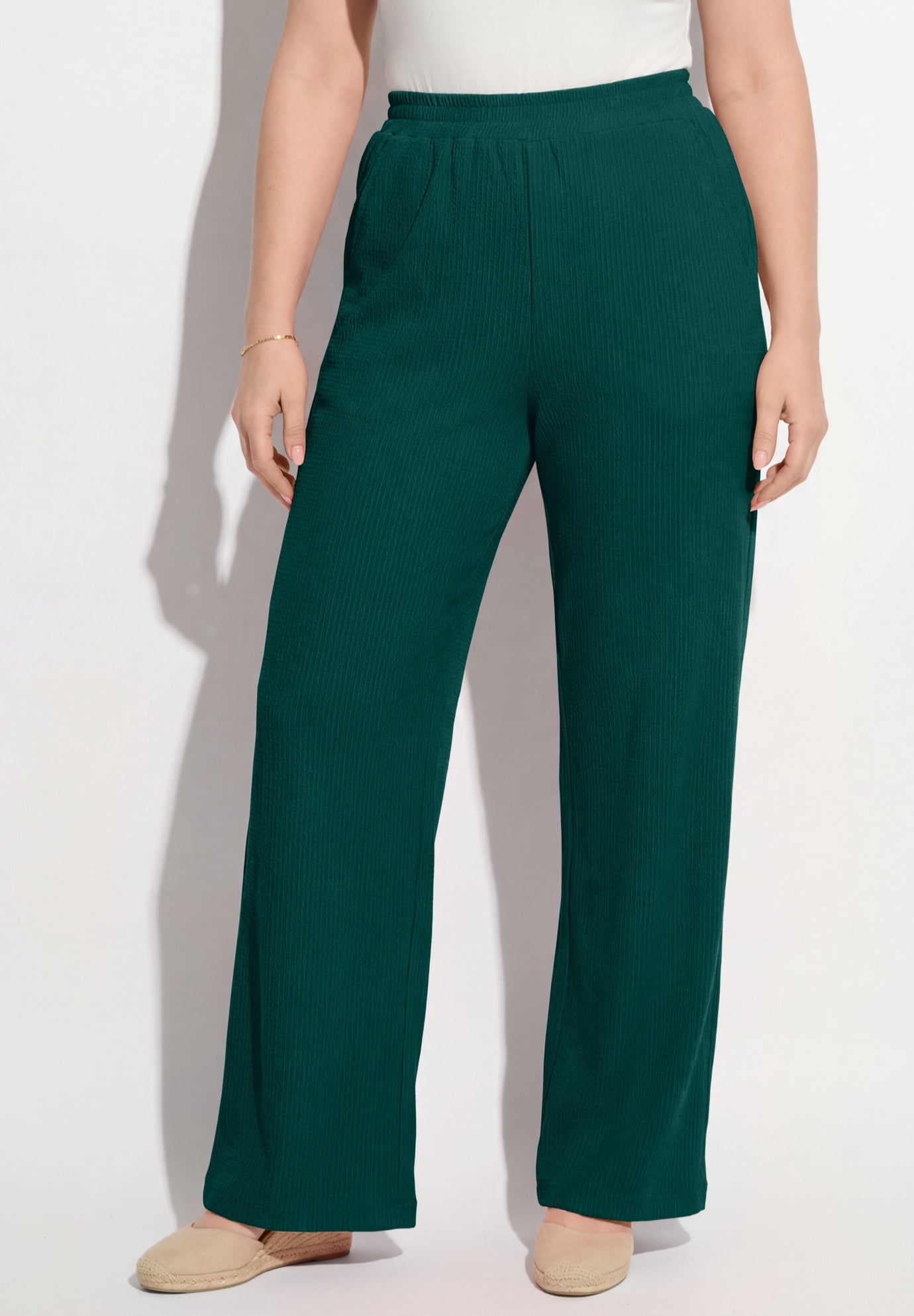 Wide-Leg Texture Knit Pant image number 0