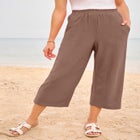 Wide-Leg Texture Knit Capri image number null