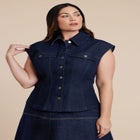 Structured Denim Vest image number 0