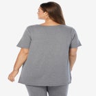 Plus Size Soft Knit Tunic with Notch Neckline image number null