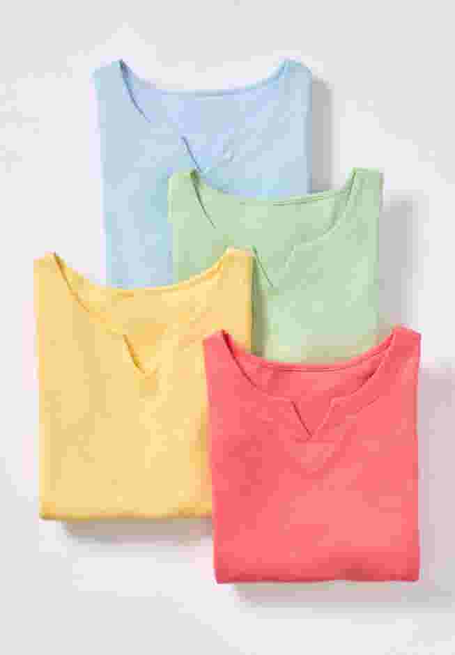 Plus Size Soft Knit Tunic with Notch Neckline image number 3