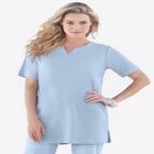 Plus Size Soft Knit Tunic with Notch Neckline image number null
