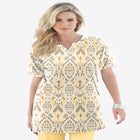 Plus Size Soft Knit Print Tunic with Notch Neckline image number null