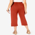 Plus Size Soft Knit Relaxed Pull-On Capri Pant image number null