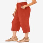Plus Size Soft Knit Relaxed Pull-On Capri Pant image number null