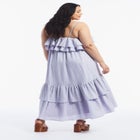 High-Low Ruffled Hem Maxi Dress image number null