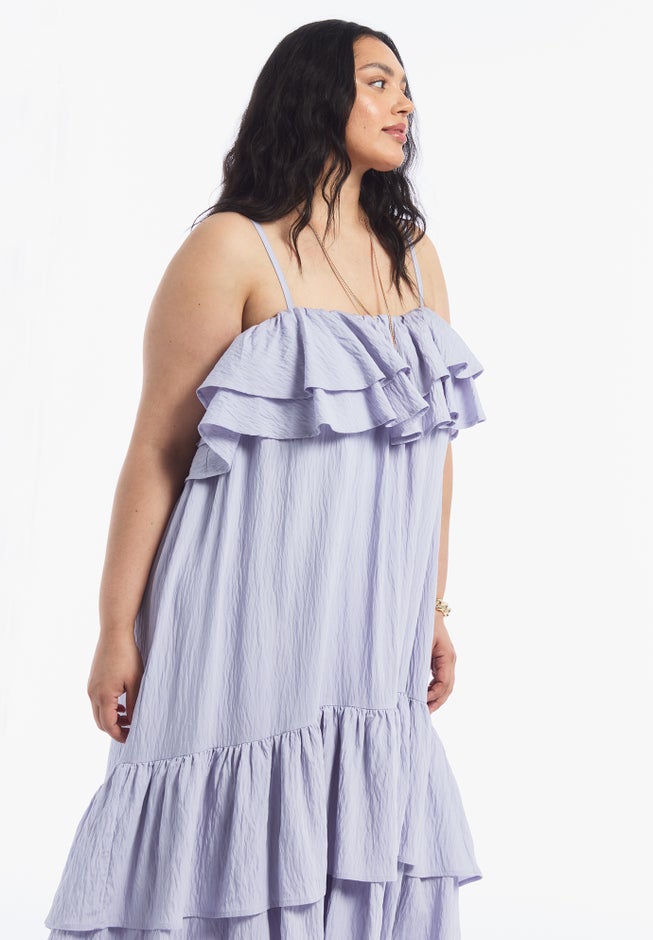 High-Low Ruffled Hem Maxi Dress image number 3