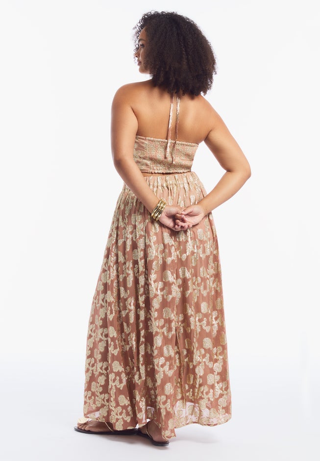 Metallic Jacquard Maxi Dress image number 1