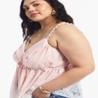 Lace-Trim Satin Camisole Top image number 2