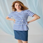 Tie-Front Short Sleeve Knit Tee image number 0