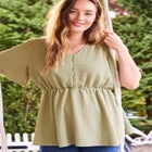 Texture Half Button Front Tunic image number null
