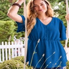 Texture Half Button Front Tunic image number null