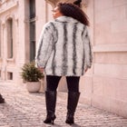 Plus Size Mid-Length Hooded Faux Fur Coat image number 2