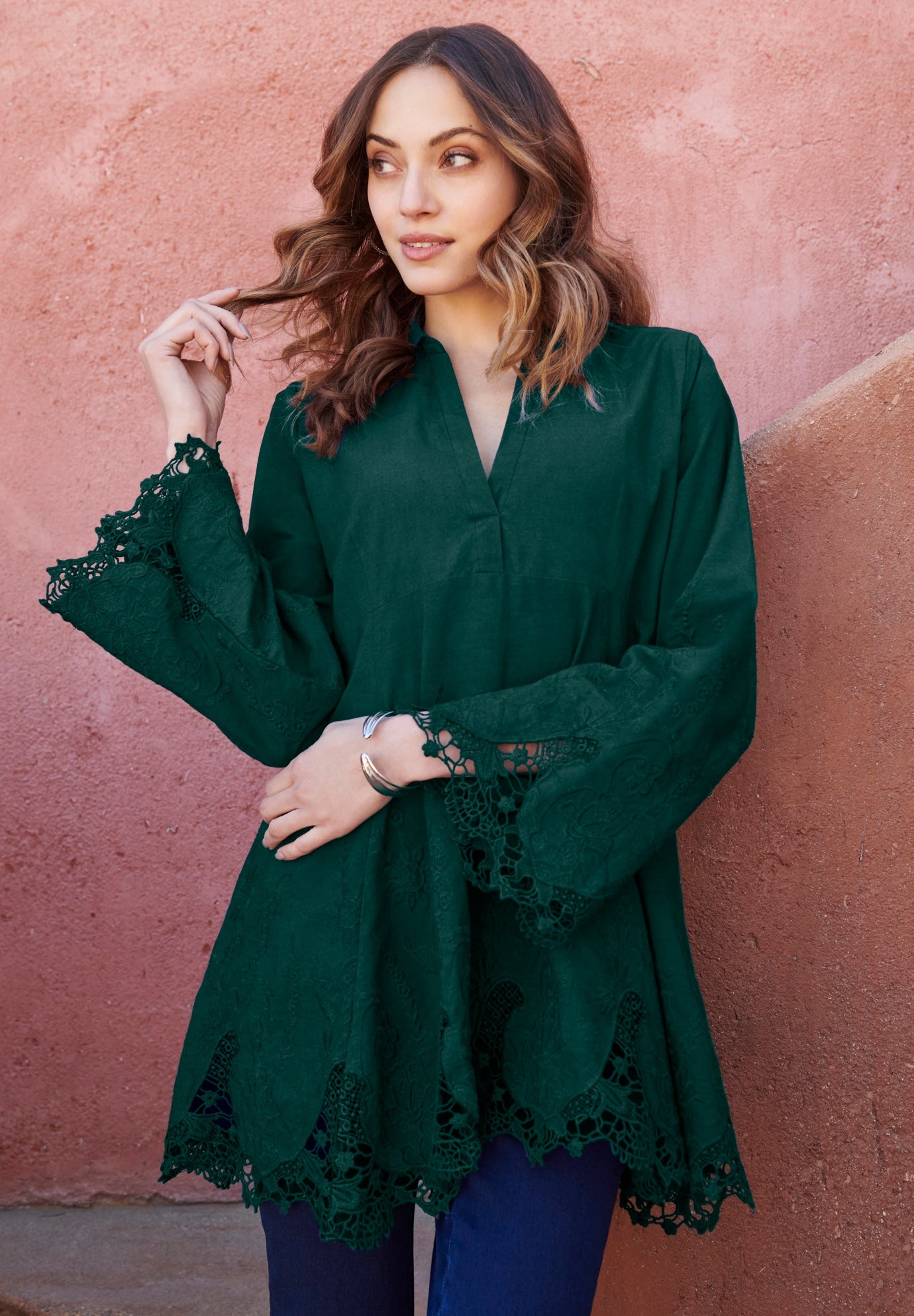 Poplin Embroidered Swing Tunic image number 0