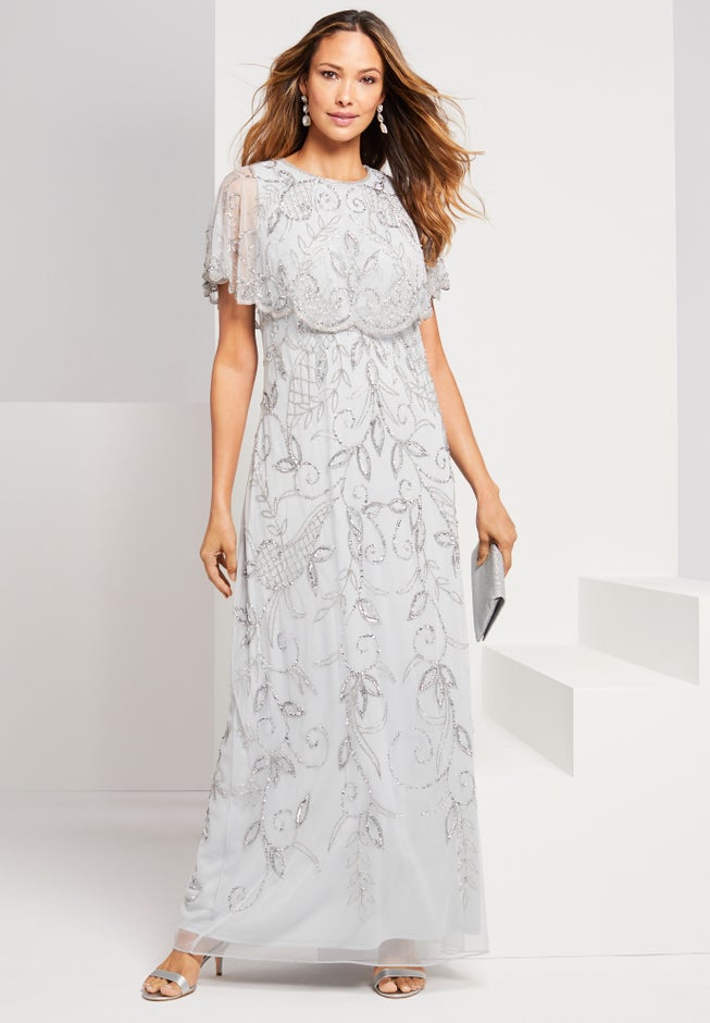 elegance glam maxi dress Exudes Glam Maxi Dress-White