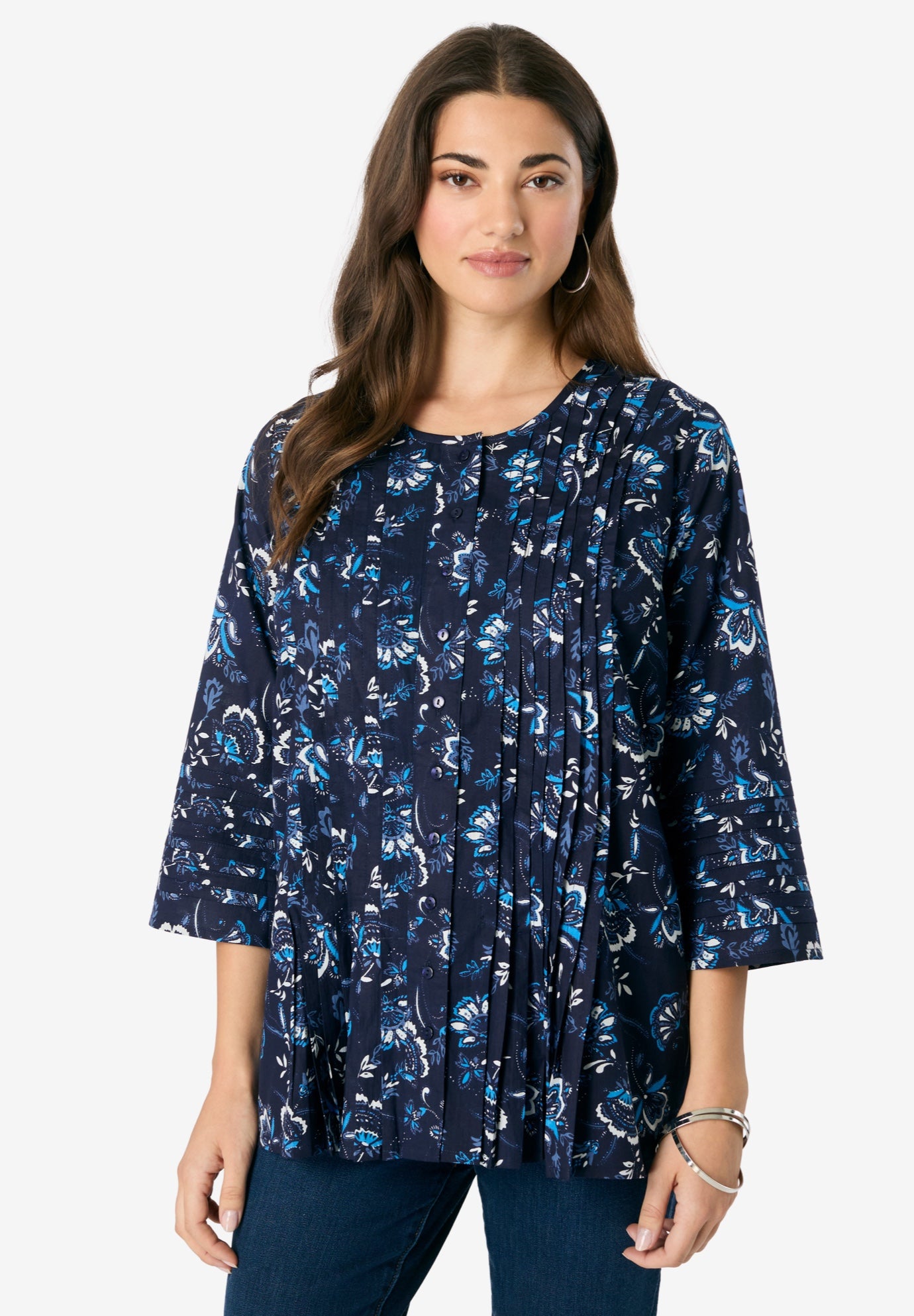 Extended Plus Size Monique Printed Shirt image number 0