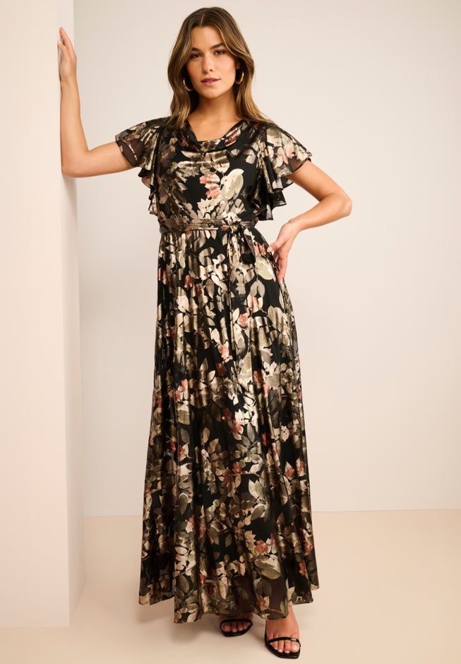 Foil Print Mesh Dress image number 1