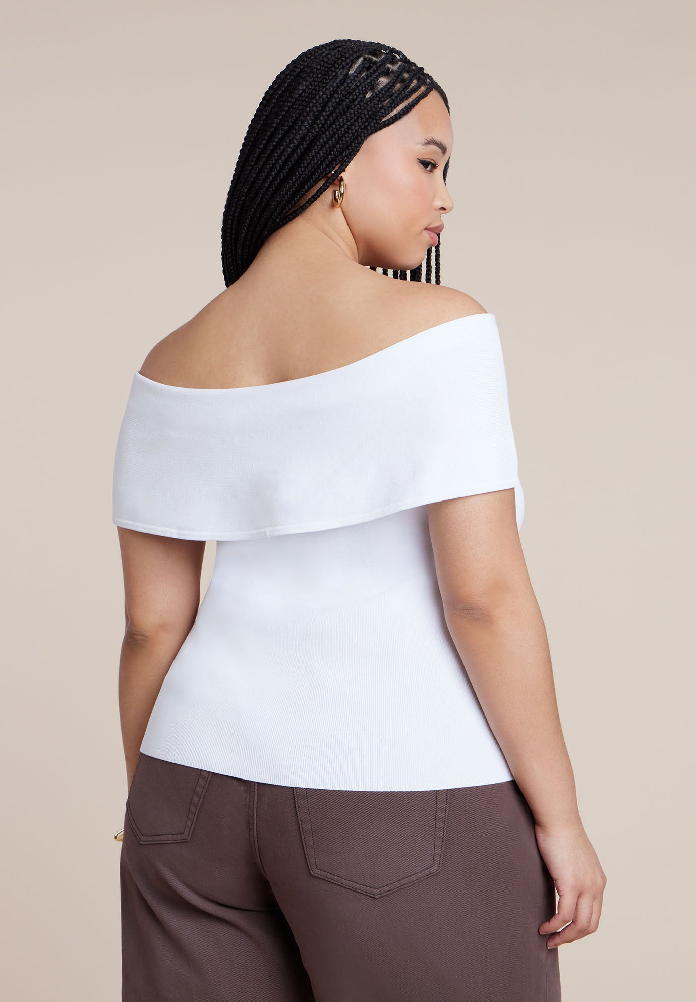Twisted Off The Shoulder Sweater image number 1