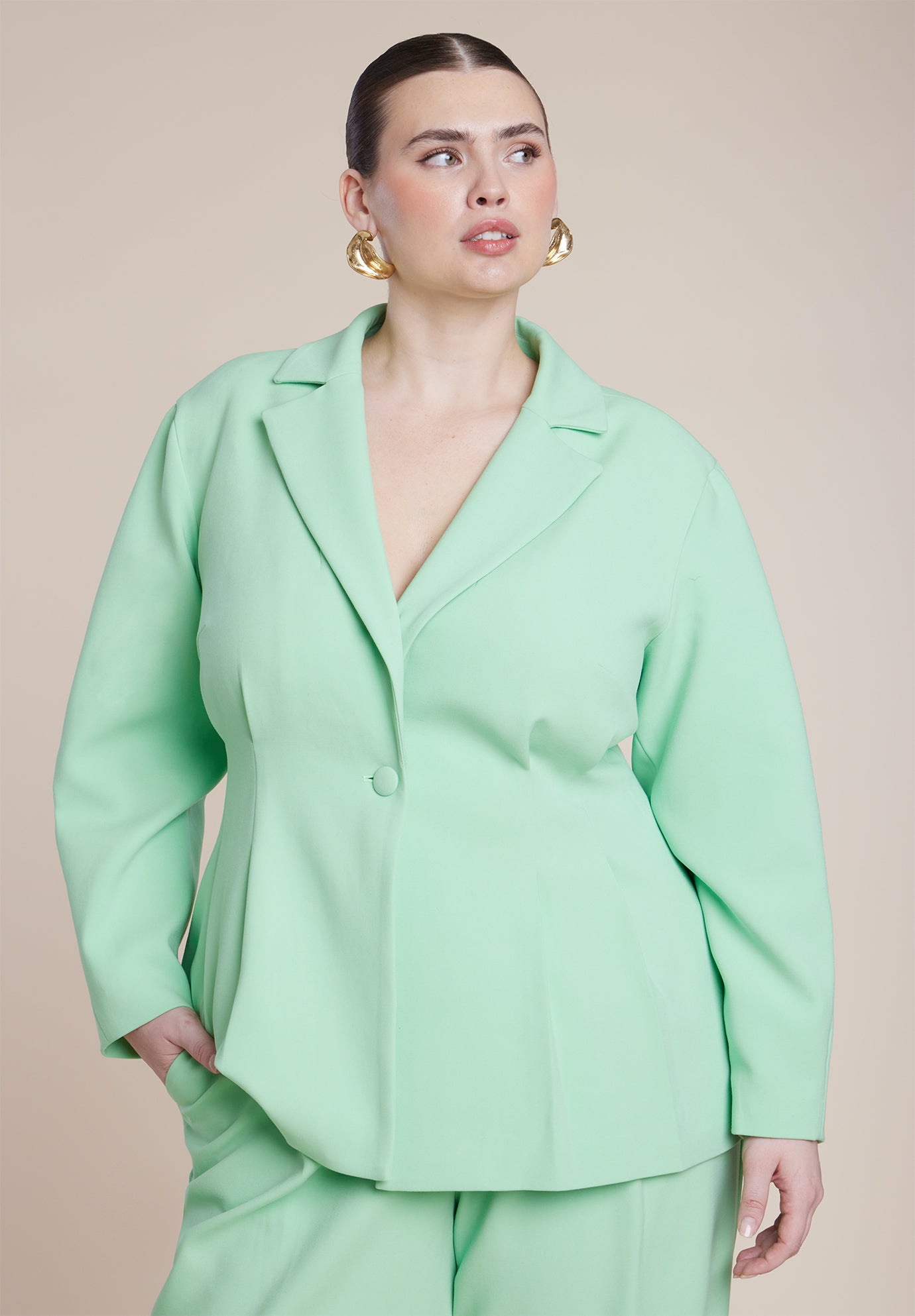 Pleat Waist Blazer image number 1