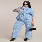 Lace Printed Denim Belted Jacket image number null