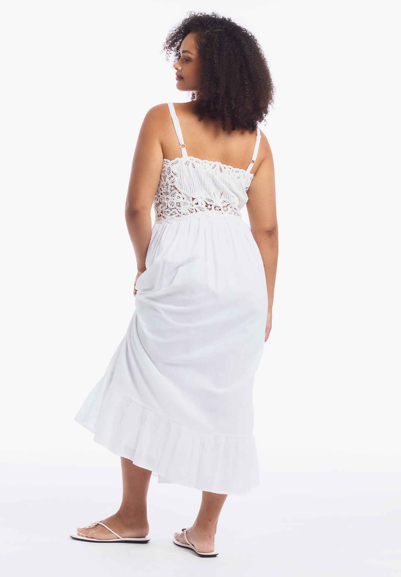 Cotton Voile Lace Maxi Dress image number 1