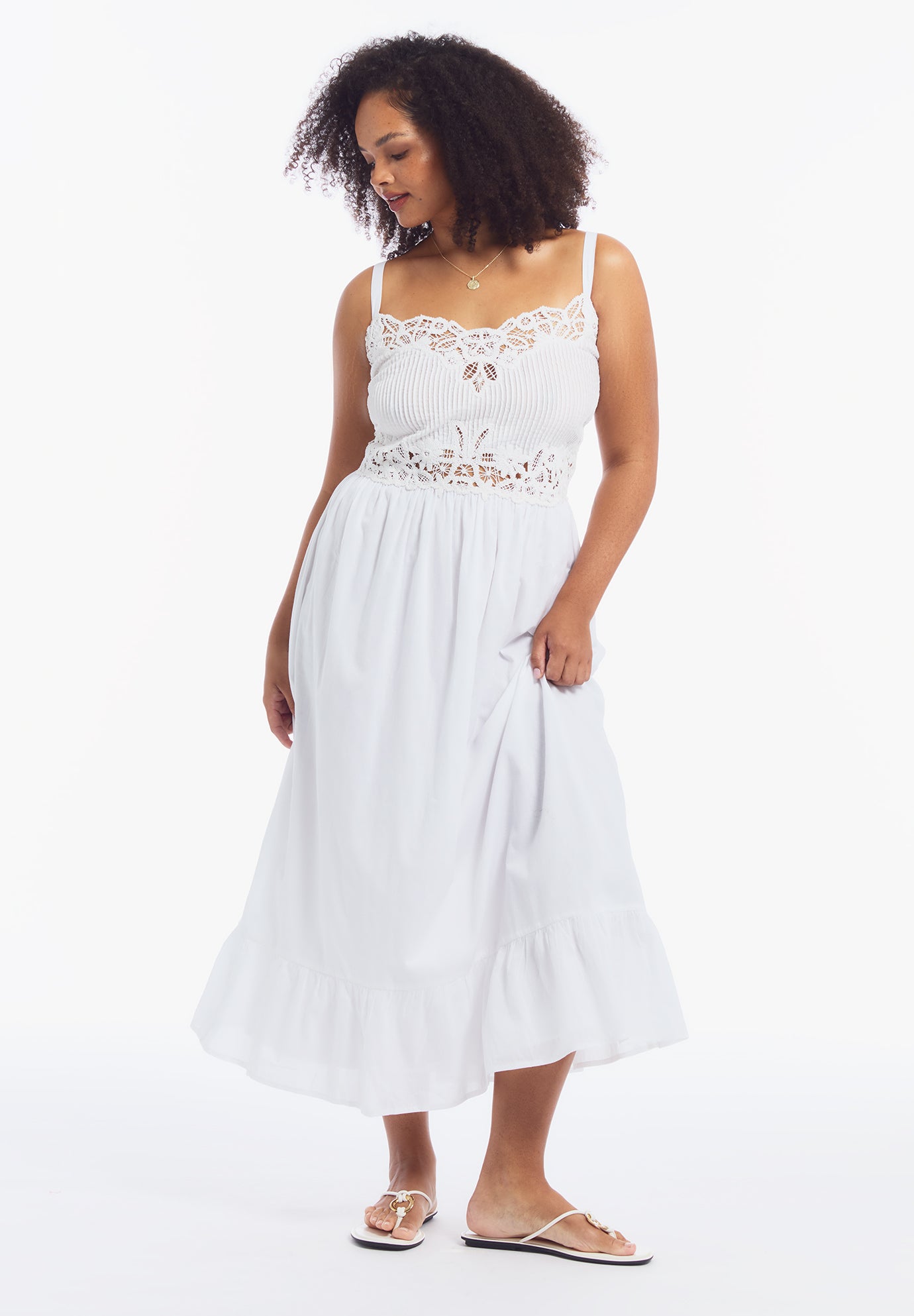 Cotton Voile Lace Maxi Dress image number 0