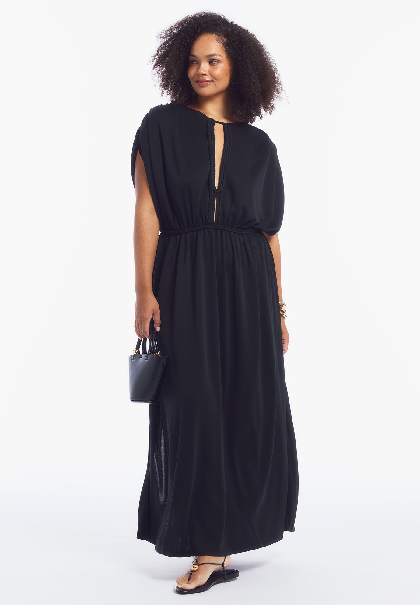 Braid-Trim Maxi Dress image number 0