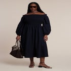 Long Sleeve Smocked Maxi Dress image number null