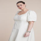 Faux Leather Puff Sleeve Maxi Dress image number null