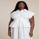 Peplum Poplin Shirt Dress image number null