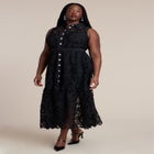 Lace Dress With Buttons & Collar image number null