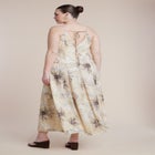Printed Tie Straps Maxi Dress image number null